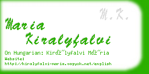 maria kiralyfalvi business card